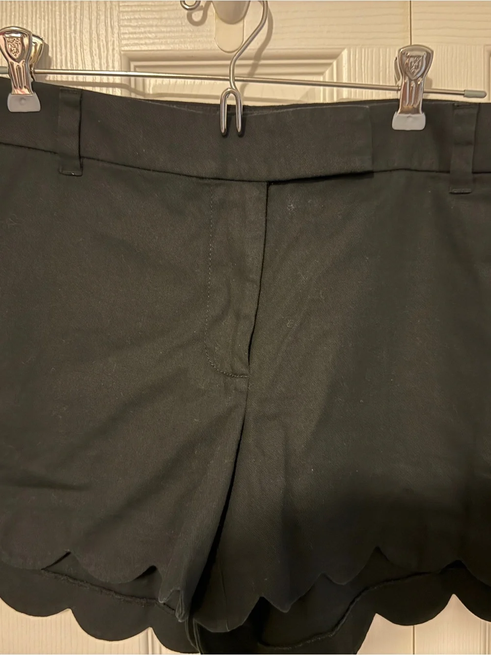 J. Crew Black Scalloped Hem High-Waist Shorts